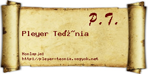 Pleyer Teónia névjegykártya